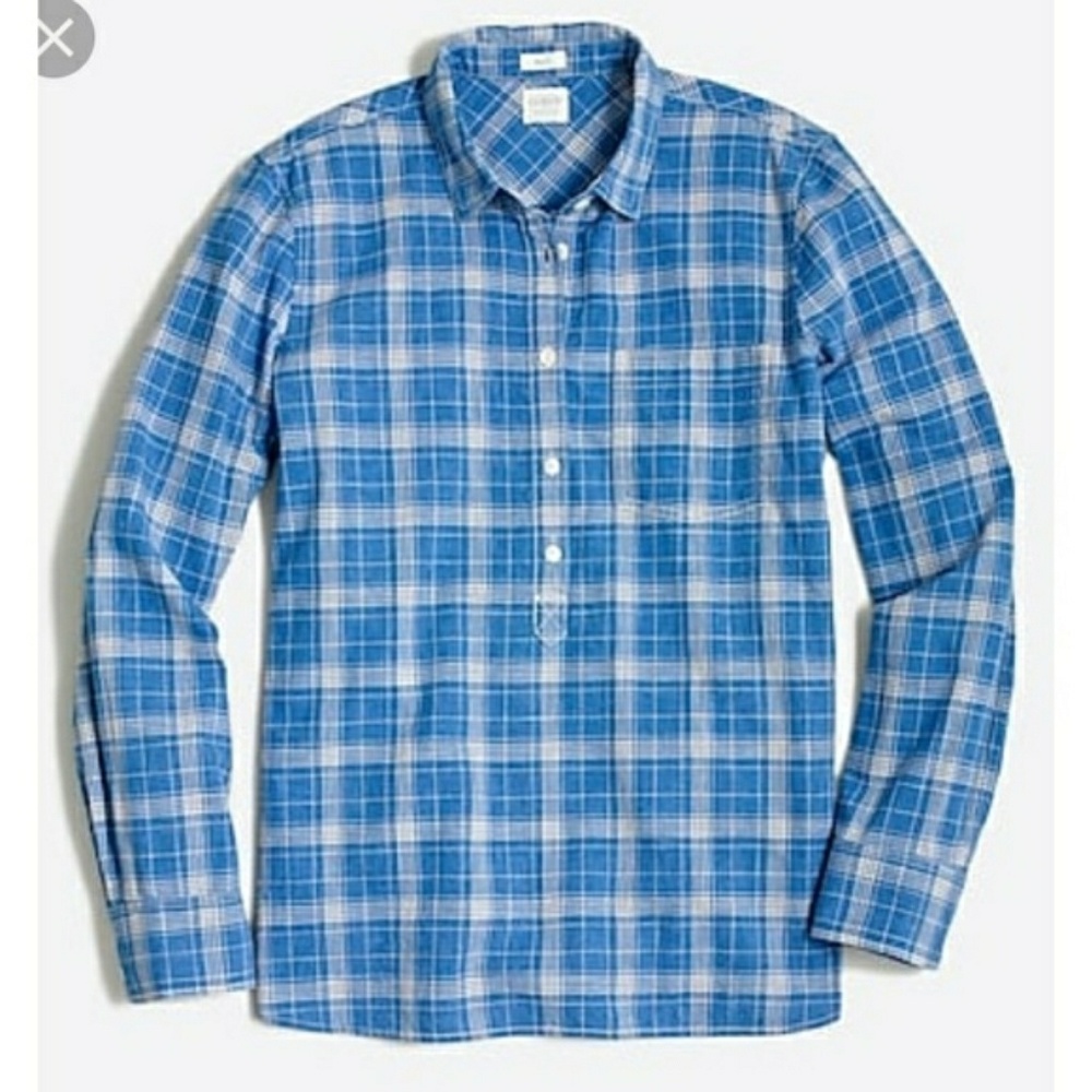 J. Crew Blue Homespun Popover Shirt ❄️NWT❄️